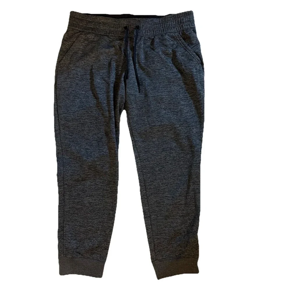 Adidas Jogger Pants L Gray Tapered Pull On Drawstring Pockets‎